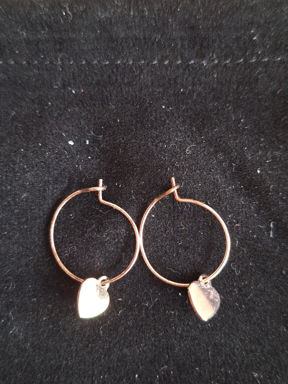 Gold Hoop Earrings with Heart Charm - Women Jewelry